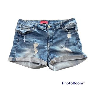 Wax Jean Distressed Shorts
